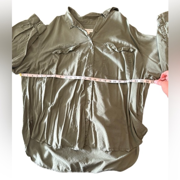 Ava & Viv Olive Button-Down Shirt - Picture 7 of 8